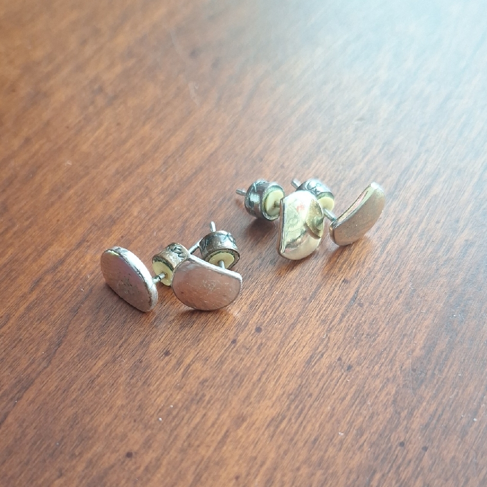 Kenneth Cole Studs, Set Of 2 Silver And Gold Tone